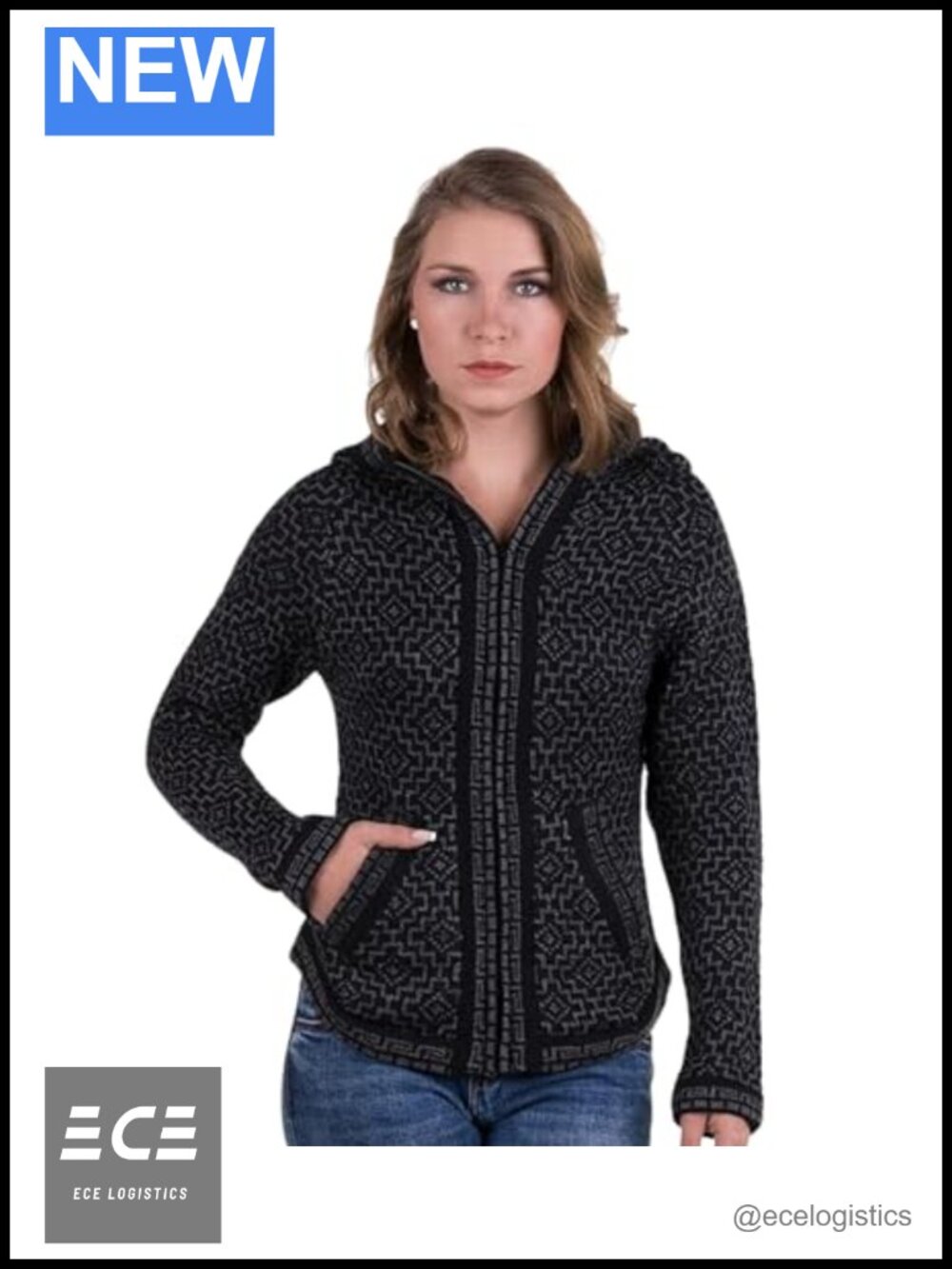 Alpaca Wool Cardigan Sweater Women Hooded Zip Lightweight Winter Knit